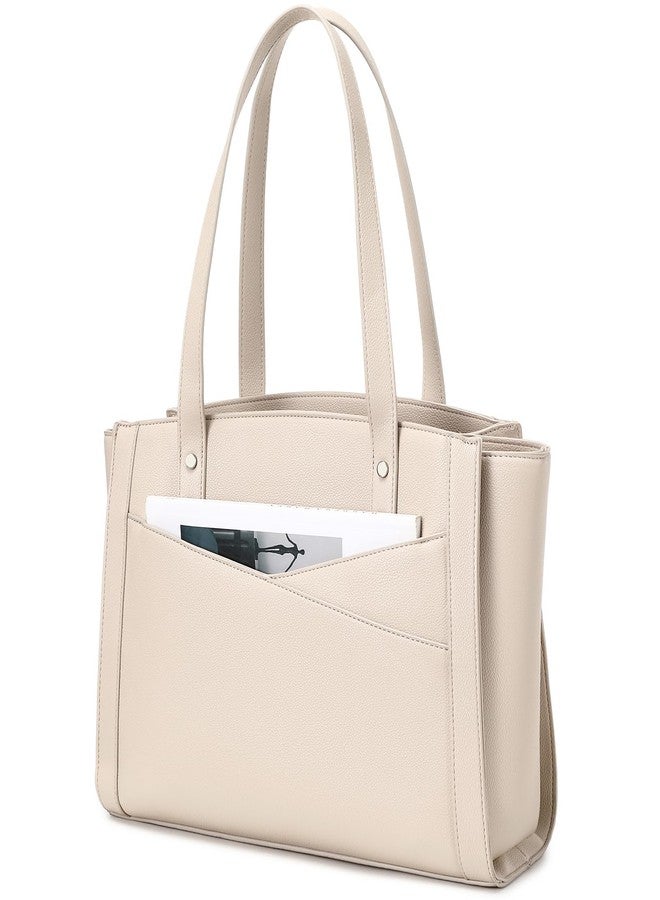 MYHOZEE Laptop Tote Bag for Women 15.6 Inch - Work Bags Vintage Leather Computer Bag Large Office Purse Satchel Hanbag with 3 Compartment for Work/Travel/College - Image 1