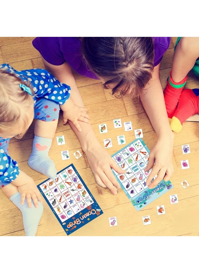 Fancy Land - FANCY LAND Ocean Bingo Game 24 Players for Kids Under Sea Party Game Supplies - Image 1