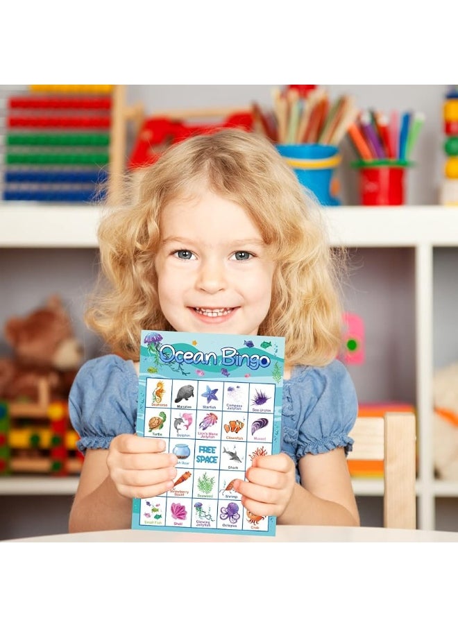 Fancy Land - FANCY LAND Ocean Bingo Game 24 Players for Kids Under Sea Party Game Supplies - Image 1