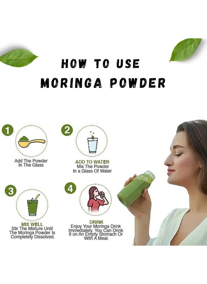 KD ZONE KD ZONE 100% Organic Moringa Powder | USDA Certified Moringa Oleifera Leaf Powder | Natural Energy, Immunity & Digestion Support | Vegan Iron & Protein Supplement | Drumstick Leaves Powder  - Image 5