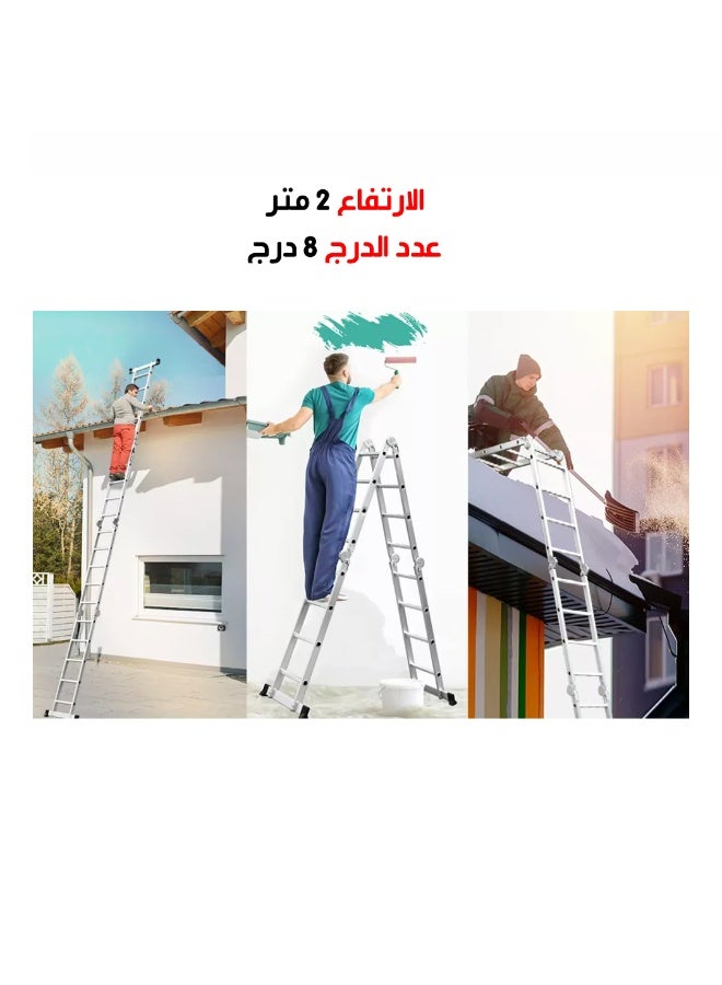 Aluminum folding ladder 2m/8 stairs - Image 5