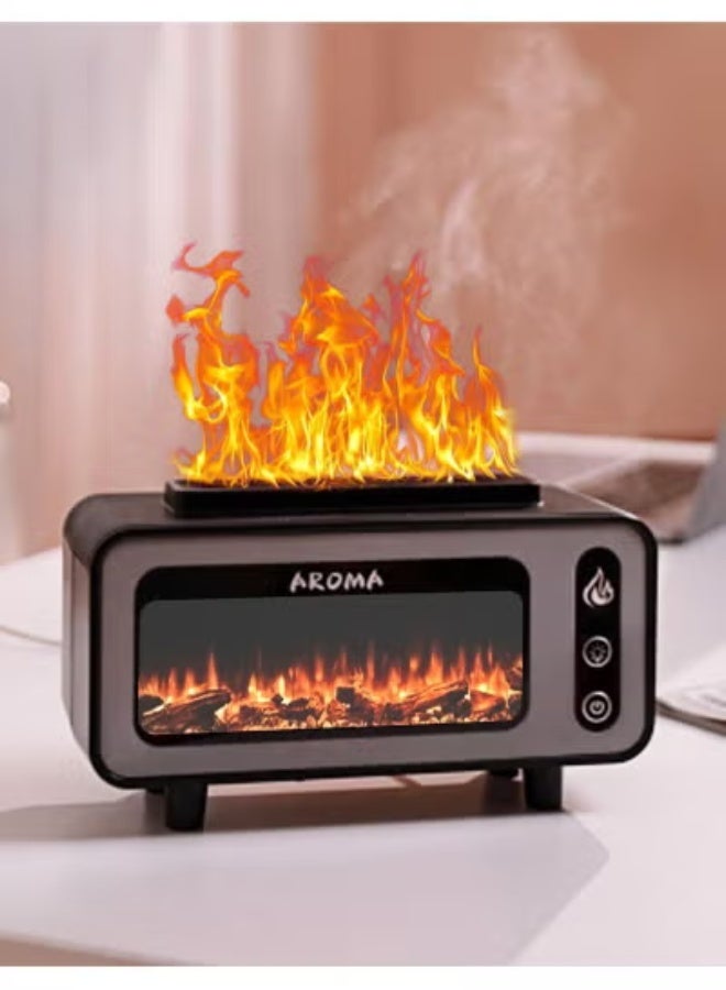 Aroma مرطب هواء عطرية بلهب LED ملون 7 – موزع مدفأة عتيق مع إيقاف تلقائي وسعة 200 مل - Image 2