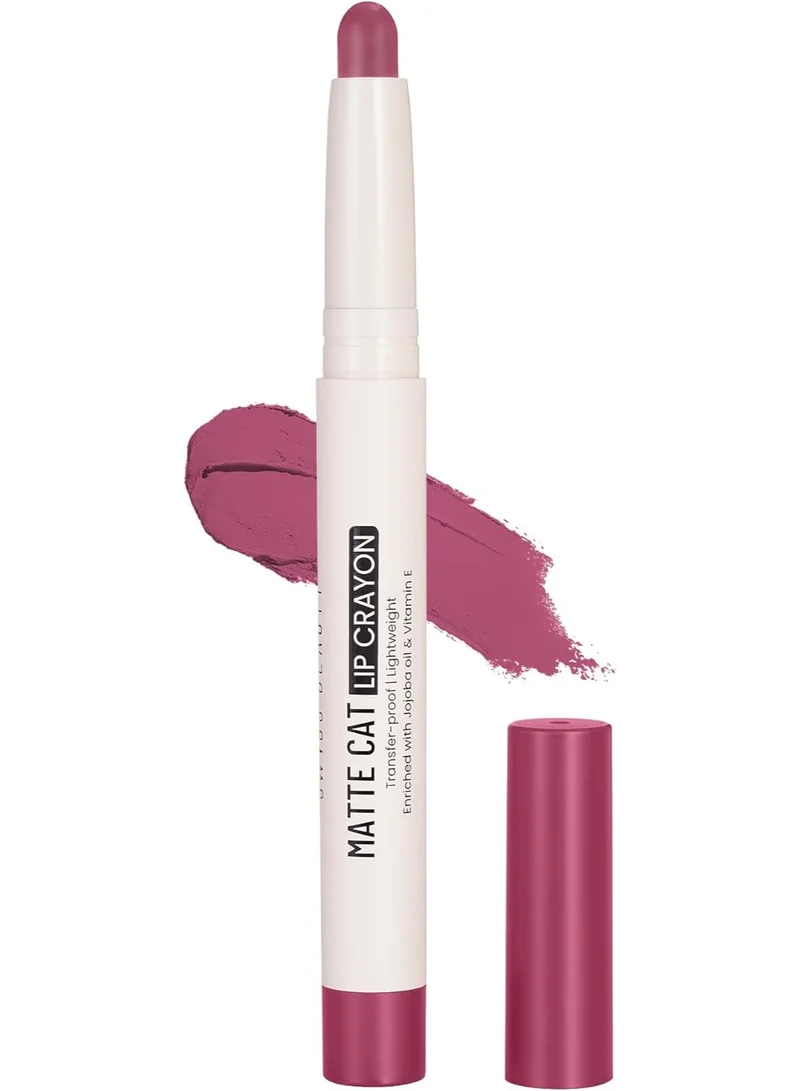 Swiss Beauty Swiss Beauty Matte Cat Lip Crayon | Matte Finish | Waterproof | 12-Hour Stay | Hydrating | Non-drying | Shade-06 Flemingo, 1.5g