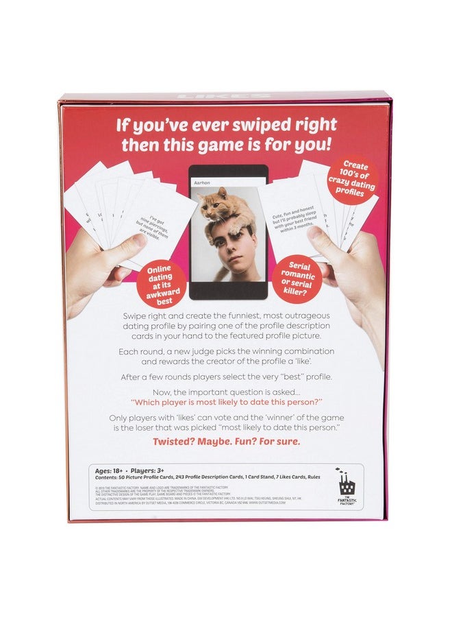 Outset Media Likes Card Game The Game Where You Swipe Right - Create Hilarious Dating Profiles - Ages 18 and Up
