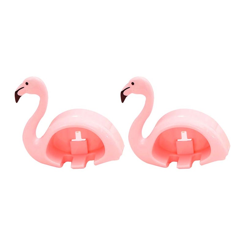 Flamingo Shaped Toothbrush Holder With Suction Cup Pink Set Of 2 Pieces - Image 4