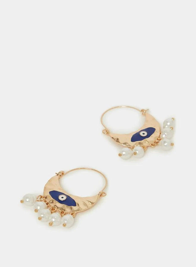 Styli Faux Pearl Eyelet Earrings