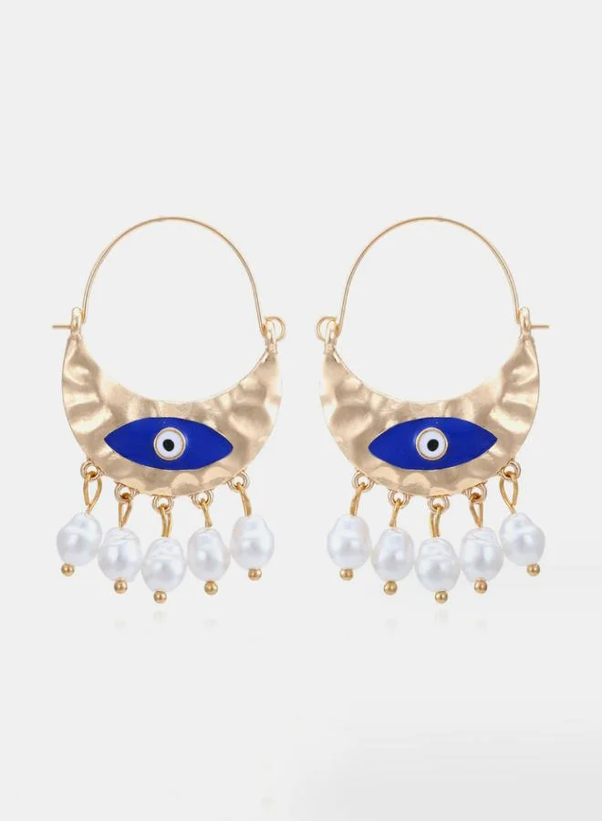 Styli Faux Pearl Eyelet Earrings