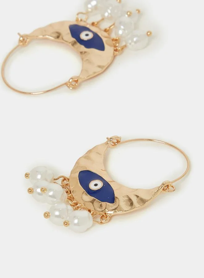Styli Faux Pearl Eyelet Earrings