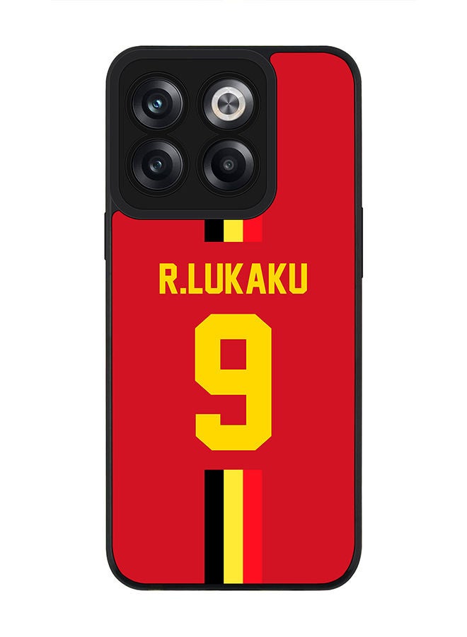 Stylizedd Rugged Black edge case for OnePlus 10T Slim fit Soft Case Flexible Rubber Edges Anti Drop TPU Gel Thin Cover - Football Team - Belgium Player Name - R.Lukaku - Image 1