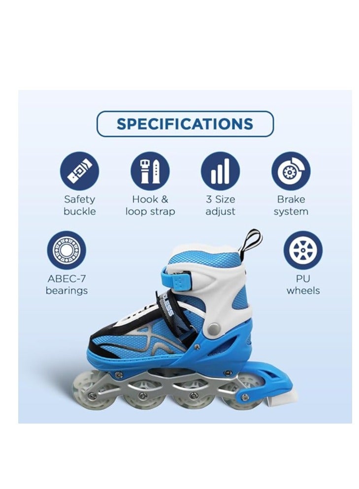 ENDLESS  EL1027 Inline Adjustable Skates Medium Size 34 EUR (UK 1.5) - 38 EUR (UK 5) for 6 to 12 Years |Aluminium Chassis and 70 mm PU Wheels | All Wheels Flash, ABEC 7 Bearings - Image 3