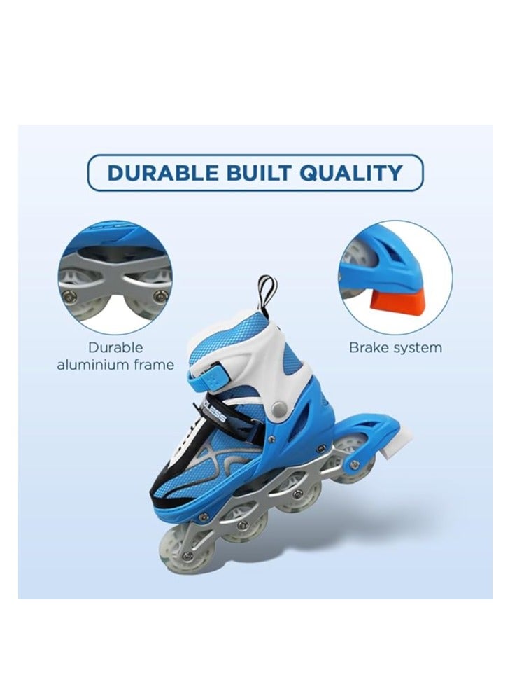 ENDLESS  EL1027 Inline Adjustable Skates Medium Size 34 EUR (UK 1.5) - 38 EUR (UK 5) for 6 to 12 Years |Aluminium Chassis and 70 mm PU Wheels | All Wheels Flash, ABEC 7 Bearings - Image 4