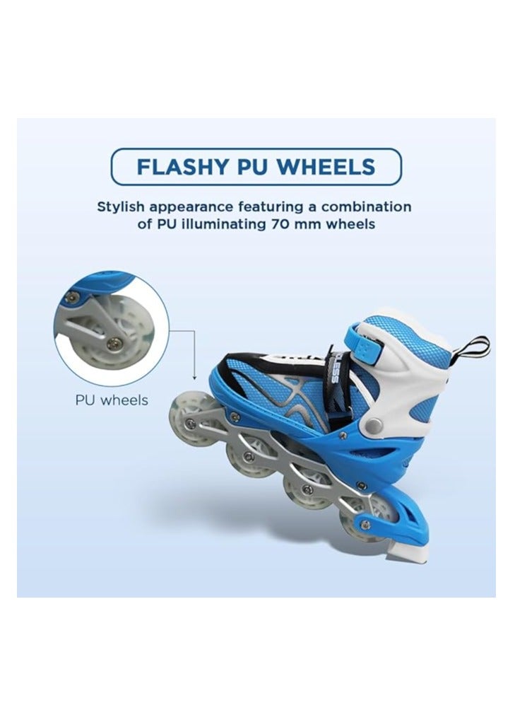 ENDLESS  EL1027 Inline Adjustable Skates Medium Size 34 EUR (UK 1.5) - 38 EUR (UK 5) for 6 to 12 Years |Aluminium Chassis and 70 mm PU Wheels | All Wheels Flash, ABEC 7 Bearings - Image 5