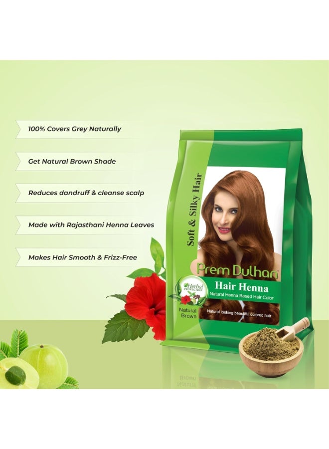 Prem Dulhan Hair Henna Natural Henna Based Hair Color |Natural Brown| -125 GRM (Pack of 2) - Image 3