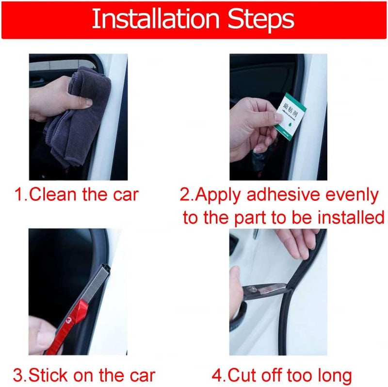 Goodern 16 Metre B Shape Car Door Edge Trim Seal Strip,Automotive Rubber Seal Strip,Self Adhesive Weatherstrip for Car Window Door Protector Soundproofing,Auto Weather Seal Strip - Image 5
