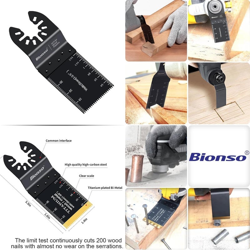 Bionso 120PCS Oscillating Tool Blade, Professional Universal Titanium Multitool Blades for Wood Metal, Multi Tool Blades Kits, Oscillating Saw Blades Fit Dewalt Ryobi Milwaukee Rockwell Fein Makita - Image 5