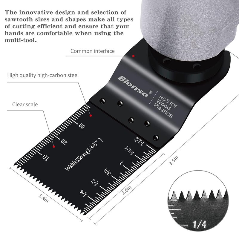 Bionso 120PCS Oscillating Tool Blade, Professional Universal Titanium Multitool Blades for Wood Metal, Multi Tool Blades Kits, Oscillating Saw Blades Fit Dewalt Ryobi Milwaukee Rockwell Fein Makita - Image 4