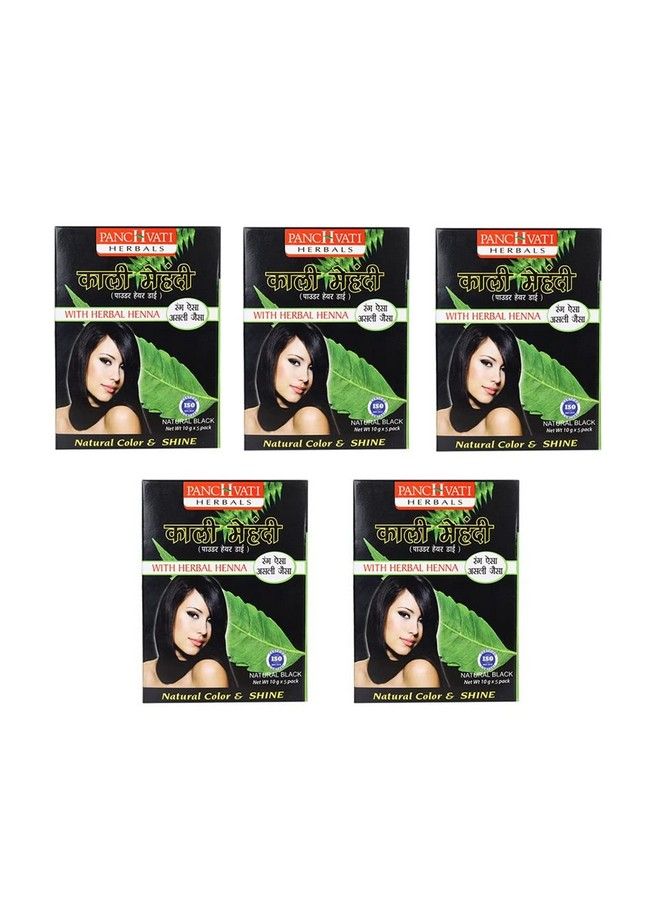 Panchvati Herbals Black Mehandi With Herbal Henna For Men & Women (10G In One Pouch) Pack Of 5 In One Box250 Gm. - Image 1
