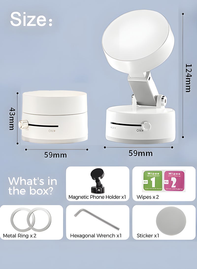 Aijmil حامل جوال للسيارة شفط قوي,حامل جوال للسيارة المغناطيسي، قاعدة امتصاص الفراغ، دوران متعدد الزوايا، حامل مغناطيسي، سهل التركيب - Image 2