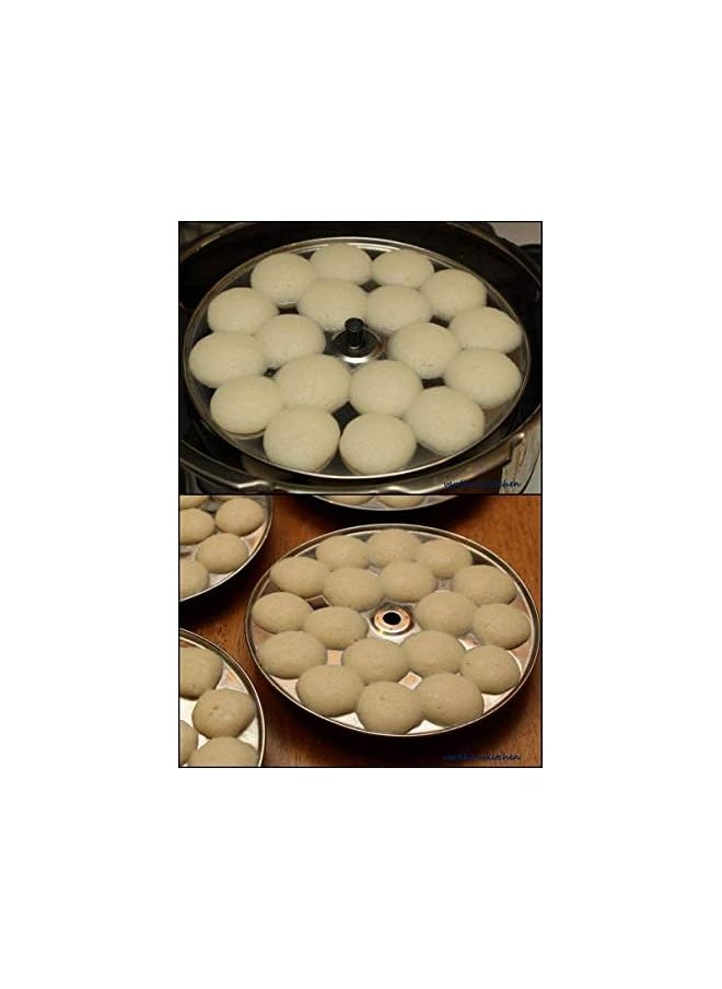 Stainless Steel Mini idli Maker Stand with 4 Plates and 48 Cavities.12 Cavities in 1 Plate.