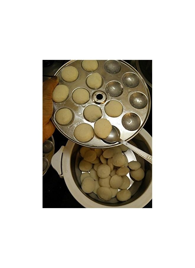 Stainless Steel Mini idli Maker Stand with 4 Plates and 48 Cavities.12 Cavities in 1 Plate.