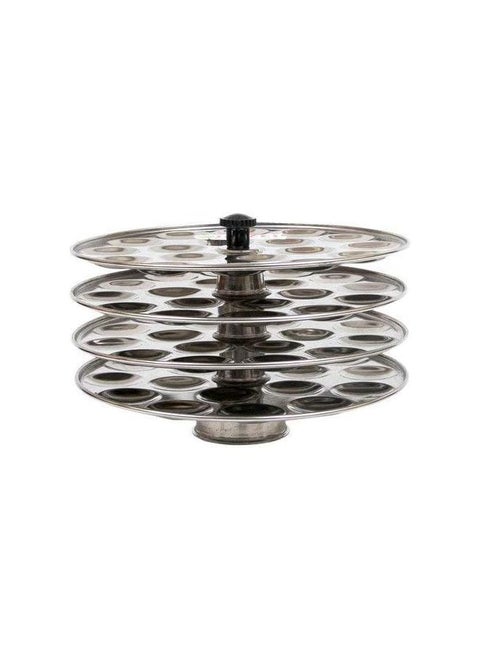 Stainless Steel Mini idli Maker Stand with 4 Plates and 48 Cavities.12 Cavities in 1 Plate.