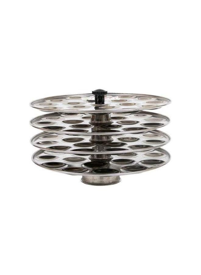Stainless Steel Mini idli Maker Stand with 4 Plates and 48 Cavities.12 Cavities in 1 Plate.