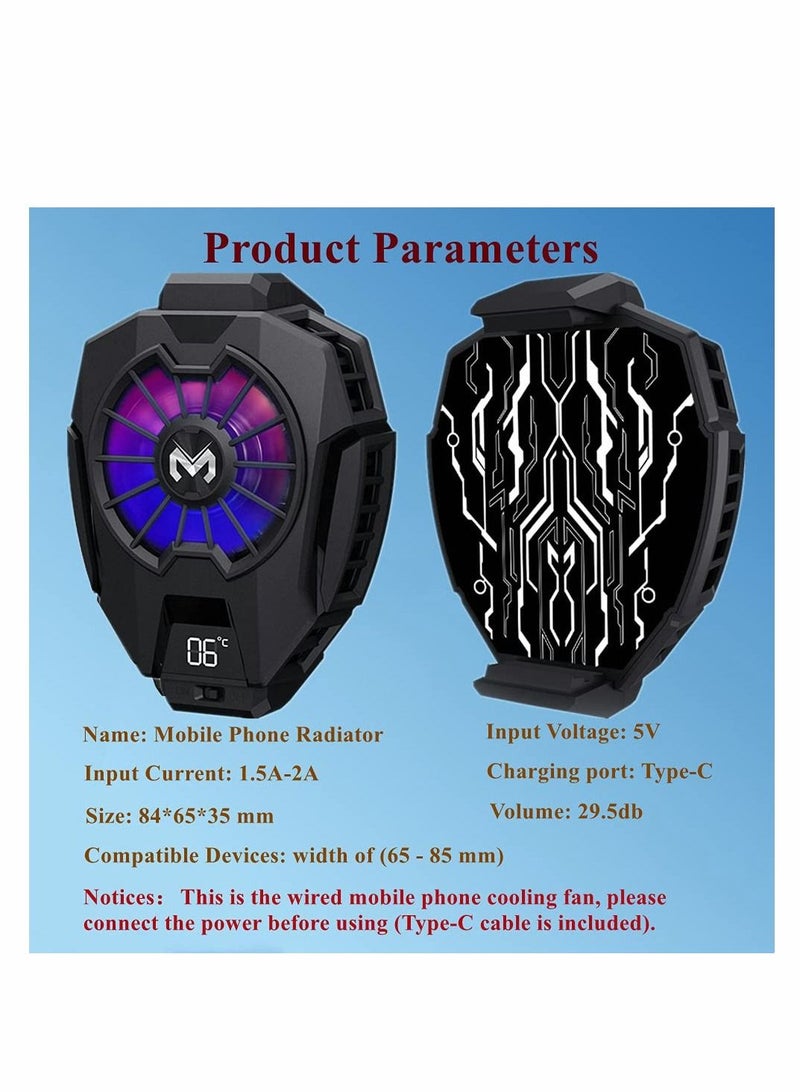 Magnetic Mobile Phone Cooler Semi Conductor Heatsink Universal Cellphone Cooling Fan for Gaming Video Tiktok Live Streaming Outdoor Vlog Support 65-85mm Wide Smartphone Black Mobile Radiator Cooler - Image 4