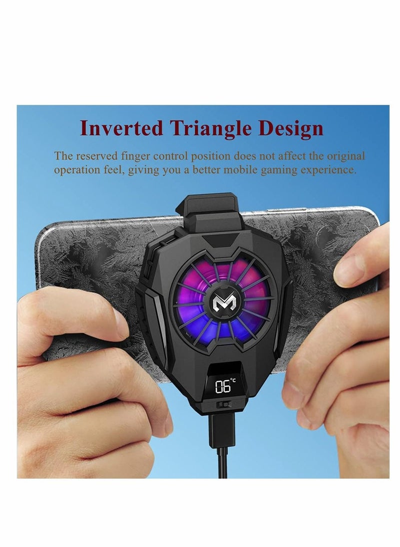 Magnetic Mobile Phone Cooler Semi Conductor Heatsink Universal Cellphone Cooling Fan for Gaming Video Tiktok Live Streaming Outdoor Vlog Support 65-85mm Wide Smartphone Black Mobile Radiator Cooler - Image 3