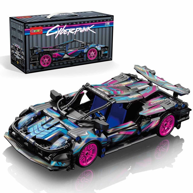Sosuy BuildingBlock RaceCar Set 118 Technical Model Kit 513 Pcs DIY PullBack Cyberpunk Toy for Boy Girl Kid Age 6 Year Birthday Gift for Teen Adult Display Speed Super Sports Cars Bricks Icons - Image 2