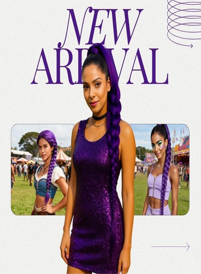 piercing Purple Hair Extensions, Hair Wig, Purple Hair Color -Easy to Carry Versatile Styling Collection with Temporary Hairpieces and Extensions for Fashion and Costume Events - Image 4