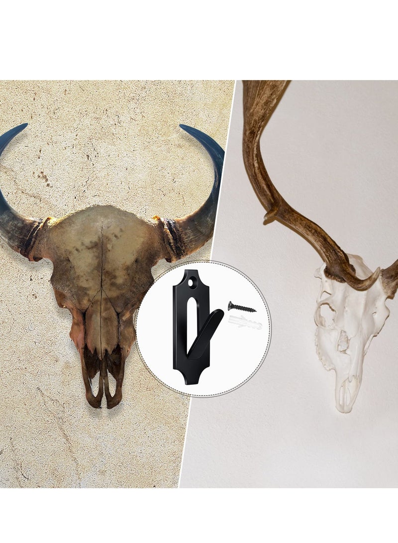 European Mount Skull Hanger, 4 Pcs Deer Skull Hooks Mount Bracket Wall Mount Skull Animal Antler Mounting Kit for Indoor Outdoor Wall Hook Hanging Decor - Image 3
