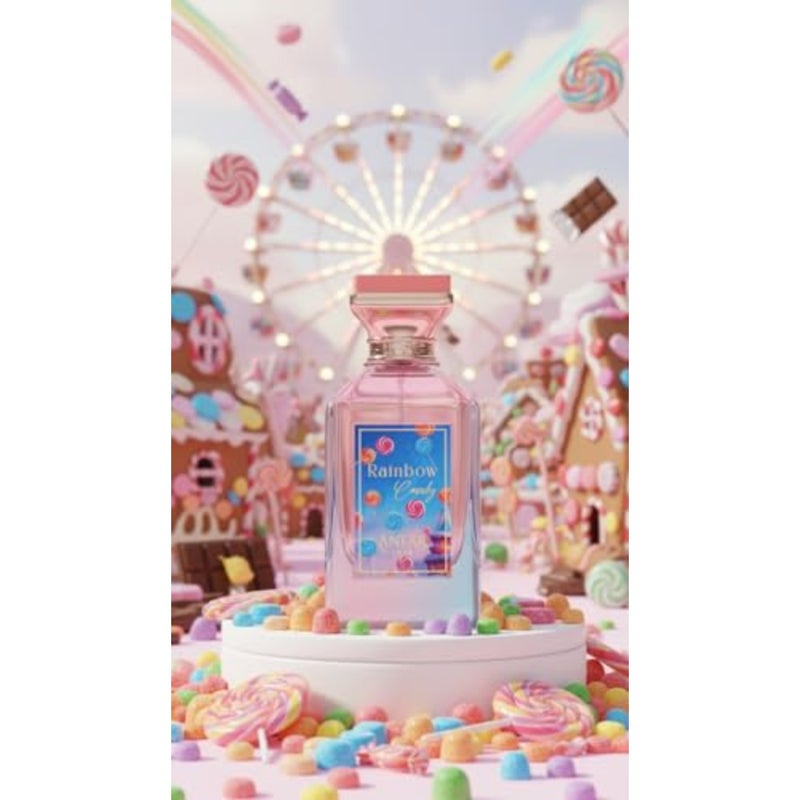 عطر رينبو كاندي اكستريت دي بارفان 100 مل للنساء، عطر فاكهي حلو يدوم طويلاً مع الكمثرى والتفاح والليتشي والتوت والكراميل والفانيليا والمسك - Image 5