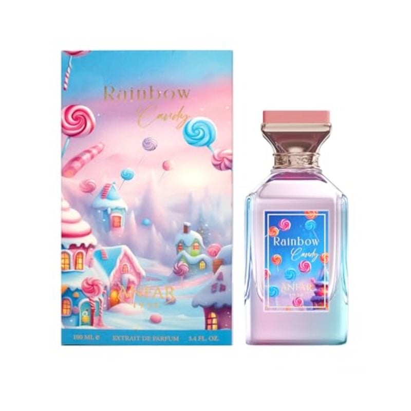 عطر رينبو كاندي اكستريت دي بارفان 100 مل للنساء، عطر فاكهي حلو يدوم طويلاً مع الكمثرى والتفاح والليتشي والتوت والكراميل والفانيليا والمسك - Image 1