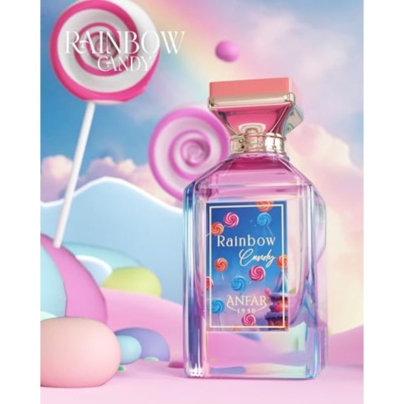 عطر رينبو كاندي اكستريت دي بارفان 100 مل للنساء، عطر فاكهي حلو يدوم طويلاً مع الكمثرى والتفاح والليتشي والتوت والكراميل والفانيليا والمسك - Image 4