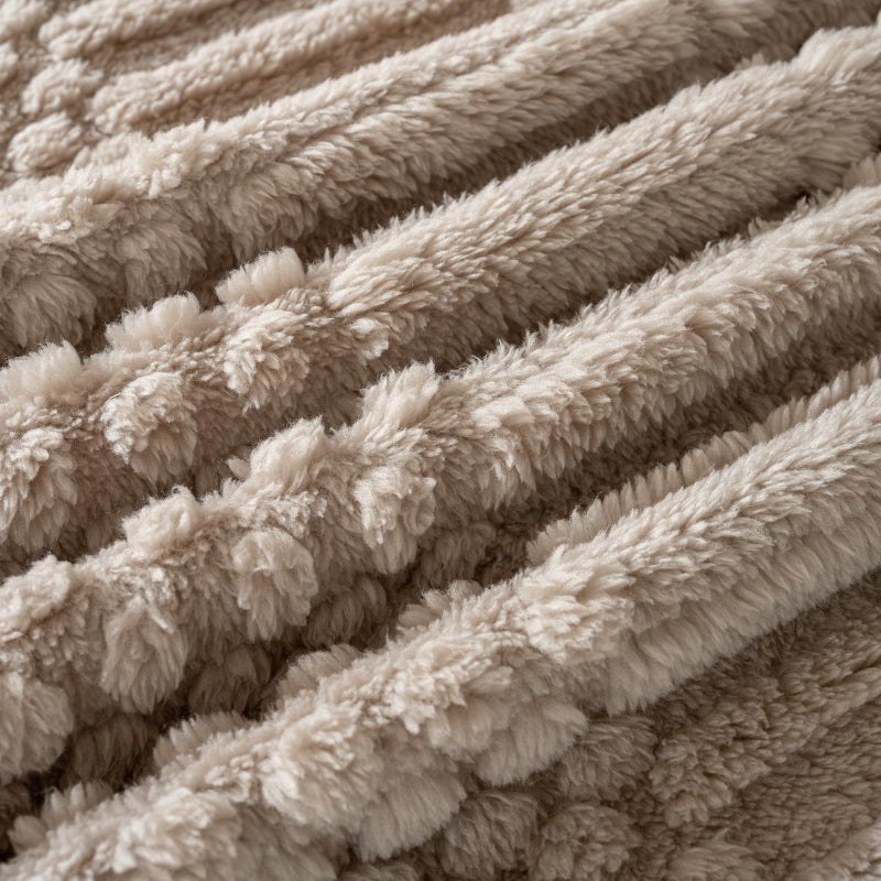 Lussena 50x70 Inch Brown Throw Blanket - Soft & Fluffy Fleece, Neutral Tan Color, Cute & Aesthetic, Perfect for Sofa, Couch, Chair, Bed, Living Room & Bedroom, All-Season Use, Plush & Cozy Decorative Blanket - Image 5