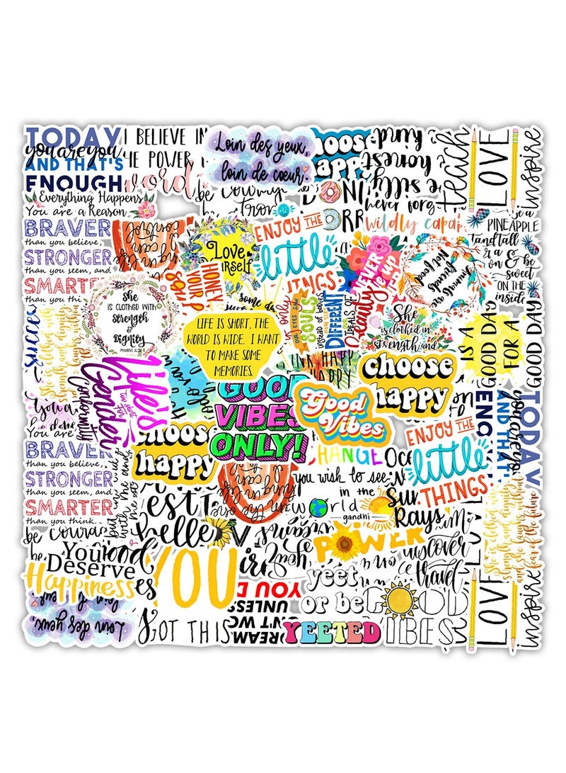 قوس قزح أورينبو 100 قطعة من ملصقات زجاجات المياه الملهمة المصنوعة من الفينيل المقاوم للماء والملصقات الجمالية لأجهزة الكمبيوتر المحمول والأمتعة والتزلج على الجليد والكمبيوتر للمراهقين والبنات والأطفال - Image 5