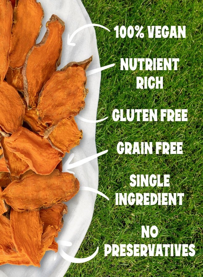 FETCHERONI Sweet Potato Dog Treats, Healthy Dental Treats, Dehydrated Vegan Chews, High Fiber Gluten Free, Vegetarian Pet Food for Training and Teeth Cleaning for Canines 16oz - Image 4