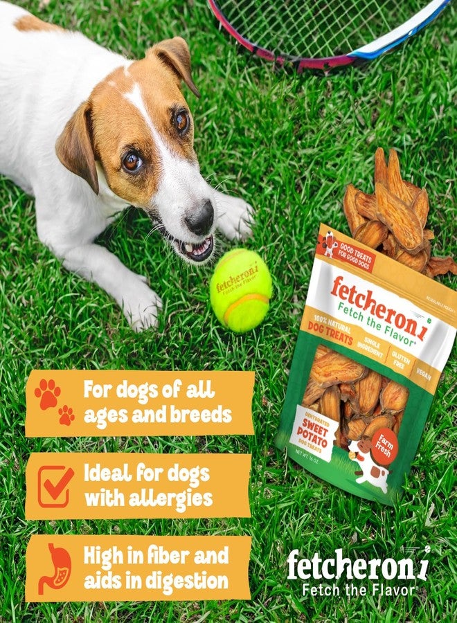 FETCHERONI Sweet Potato Dog Treats, Healthy Dental Treats, Dehydrated Vegan Chews, High Fiber Gluten Free, Vegetarian Pet Food for Training and Teeth Cleaning for Canines 16oz - Image 3