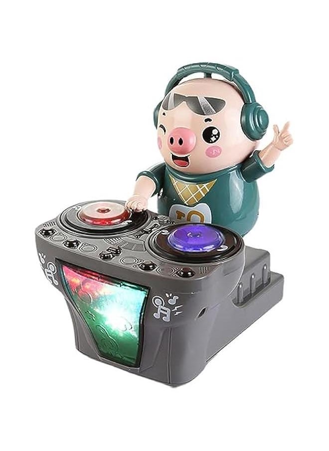 Generic DJ Pig, Funny Musical Toy for Toddlers Scratch DJing Pig Dancing Piggy Rock and Roll Pig Toy Trendy DJ Pig Toy with Dynamic Musics and Colorful Lights  - Image 1