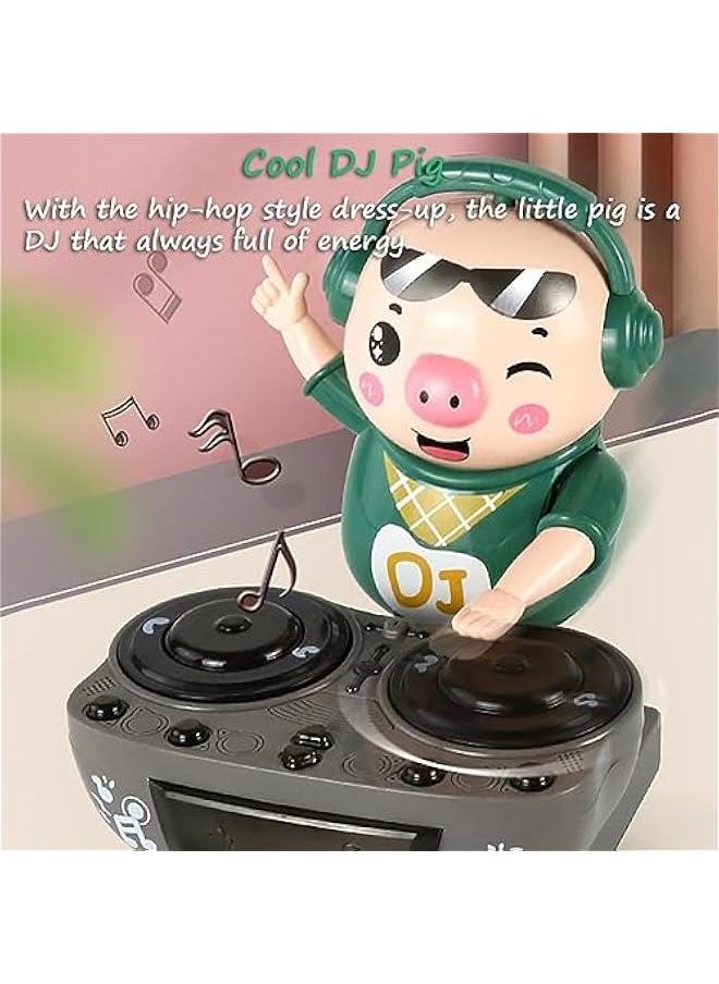 Generic DJ Pig, Funny Musical Toy for Toddlers Scratch DJing Pig Dancing Piggy Rock and Roll Pig Toy Trendy DJ Pig Toy with Dynamic Musics and Colorful Lights  - Image 2