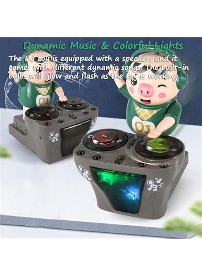 Generic DJ Pig, Funny Musical Toy for Toddlers Scratch DJing Pig Dancing Piggy Rock and Roll Pig Toy Trendy DJ Pig Toy with Dynamic Musics and Colorful Lights  - Image 3