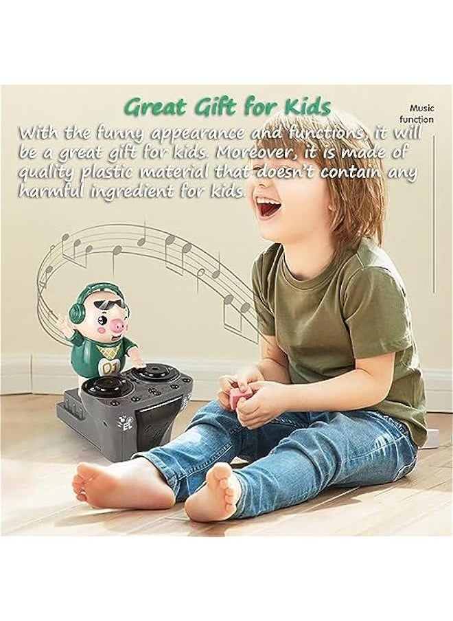 Generic - DJ Pig, Funny Musical Toy for Toddlers Scratch DJing Pig Dancing Piggy Rock and Roll Pig Toy Trendy DJ Pig Toy with Dynamic Musics and Colorful Lights - Image 1