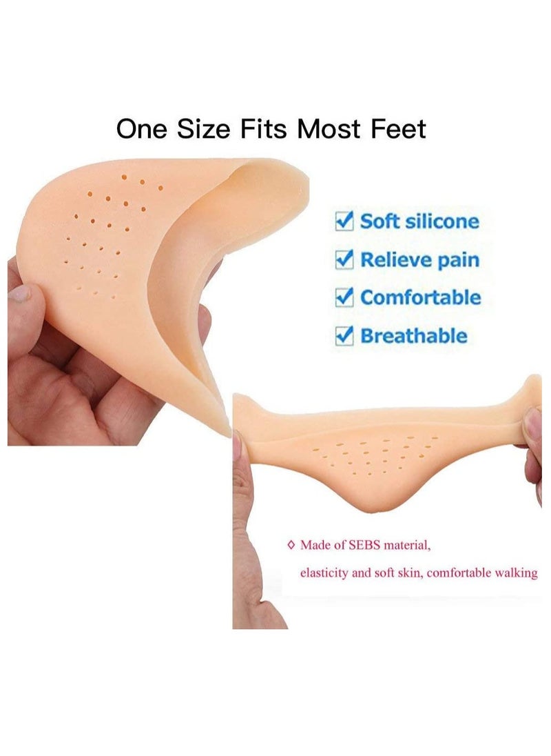 SYOSI Silicone Gel Toe Caps, Soft Silicone Gel Toe Protectors Covers Toe Caps Metatarsal Pads Ballet Pointe Pads with Forefoot Cushion Ballet Pointe Dance High Heel Shoe Pads, 2 Pairs  - Image 4