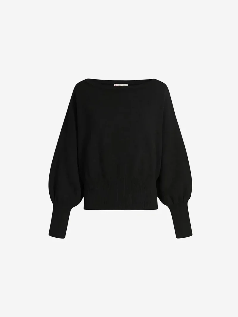 Mixray Ribbed Boat Neck Sweater