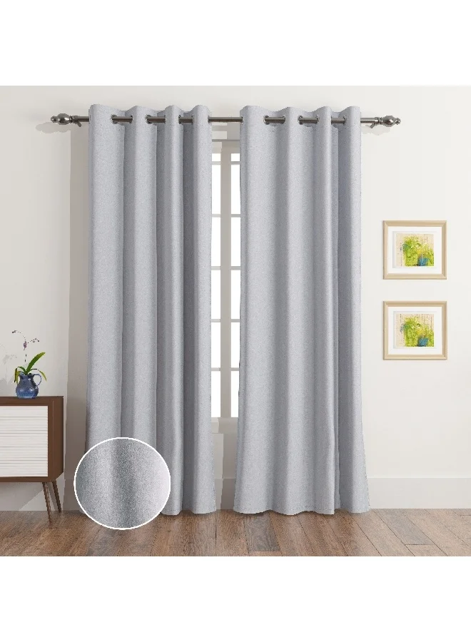 هوم بوكس طقم ستائر دوف مخملي مزدوج بطول إضافي 135 × 300 سم