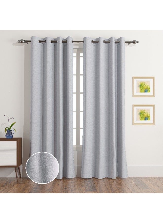 Home Box Dove 2-Piece Velvet Extra Long Dimout Curtain Set 135 x 300 cm - Image 2