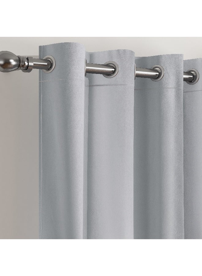 Home Box Dove 2-Piece Velvet Extra Long Dimout Curtain Set 135 x 300 cm - Image 3