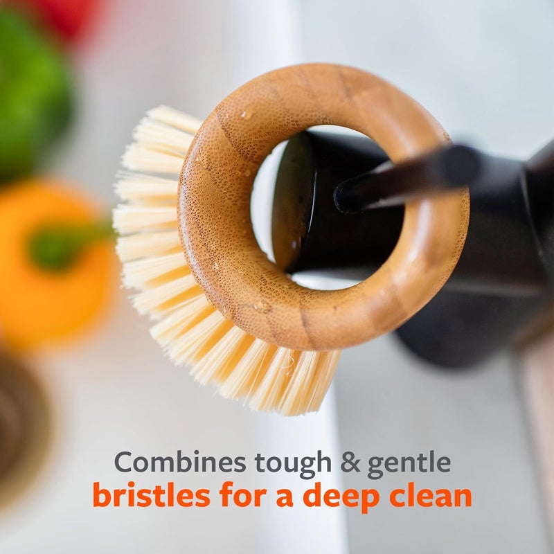 Full Circle The Ring Fruit and Vegetable 2 in 1 Fruit & Vegetable Cleaning Brush, Small (Pack of 1), White - Image 4