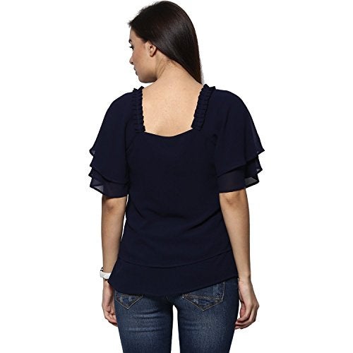 RARE Women Navy Blue Georgette Top (EP1211-S) - Image 3