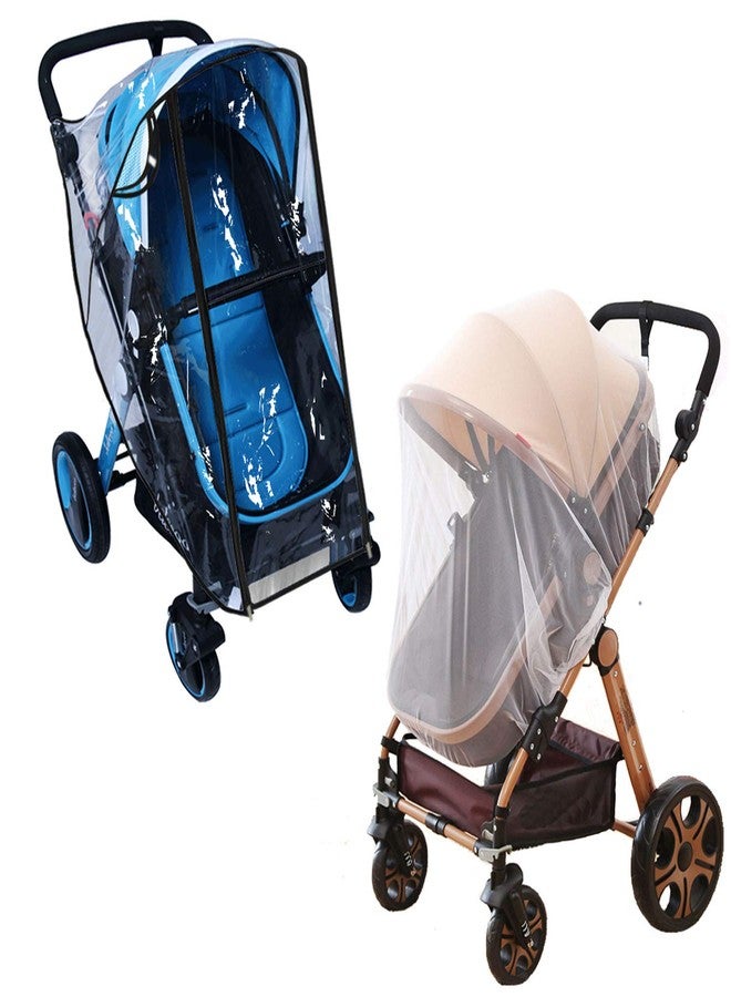 AncBace Stroller Rain Cover Baby Mosquito Net Universal Weather Shield Bug Net for Jogging Stroller Pushchair Buggy Pram Protect Baby from Rain Insect Wind Bug Snow Fly Shade Shield Netting Plastic - Image 1